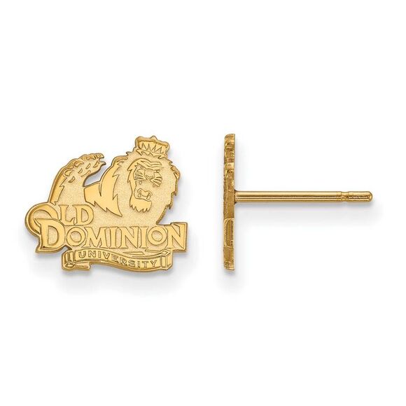 14k Yellow Gold Old Dominion University XS (Tiny) Post Earrings - Picture 1 of 3